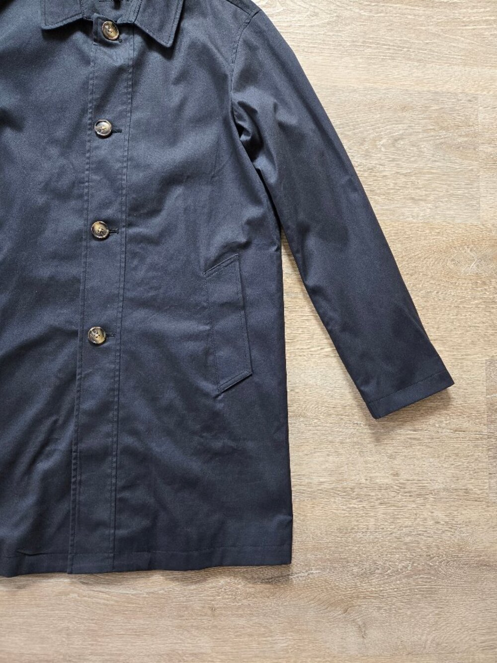 Quince Comfort Stretch Trench Coat Midnight Black Medium New With Tags No Belt - Picture 11 of 15